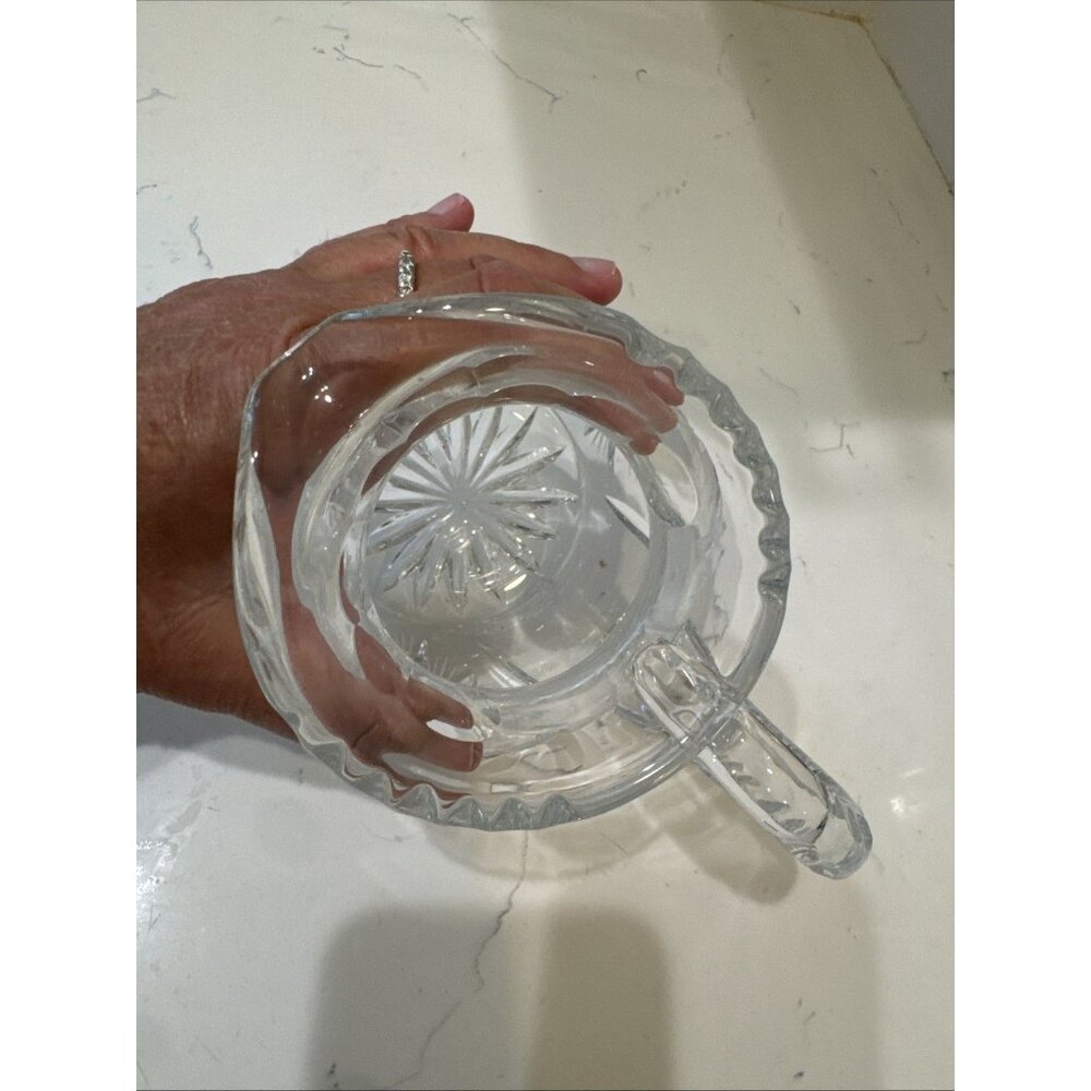 Vintage Beautiful Polish Cut Crystal Pinwheel Pattern 5" Pitcher - Picture 8 of 16